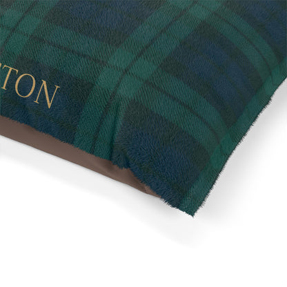 Custom Navy/Green Tartan Pet Bed