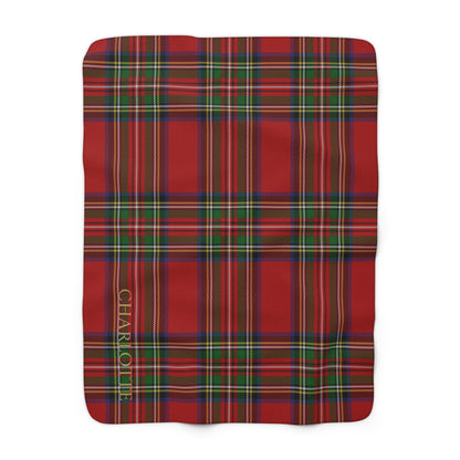 Classic Red/Green Tartan Sherpa Fleece Blanket