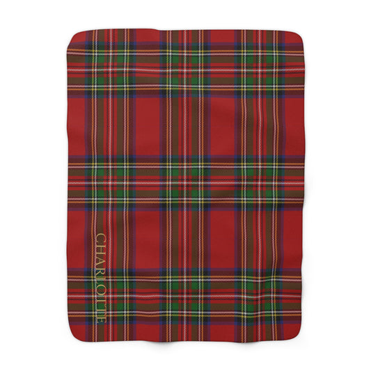 Classic Red/Green Tartan Sherpa Fleece Blanket