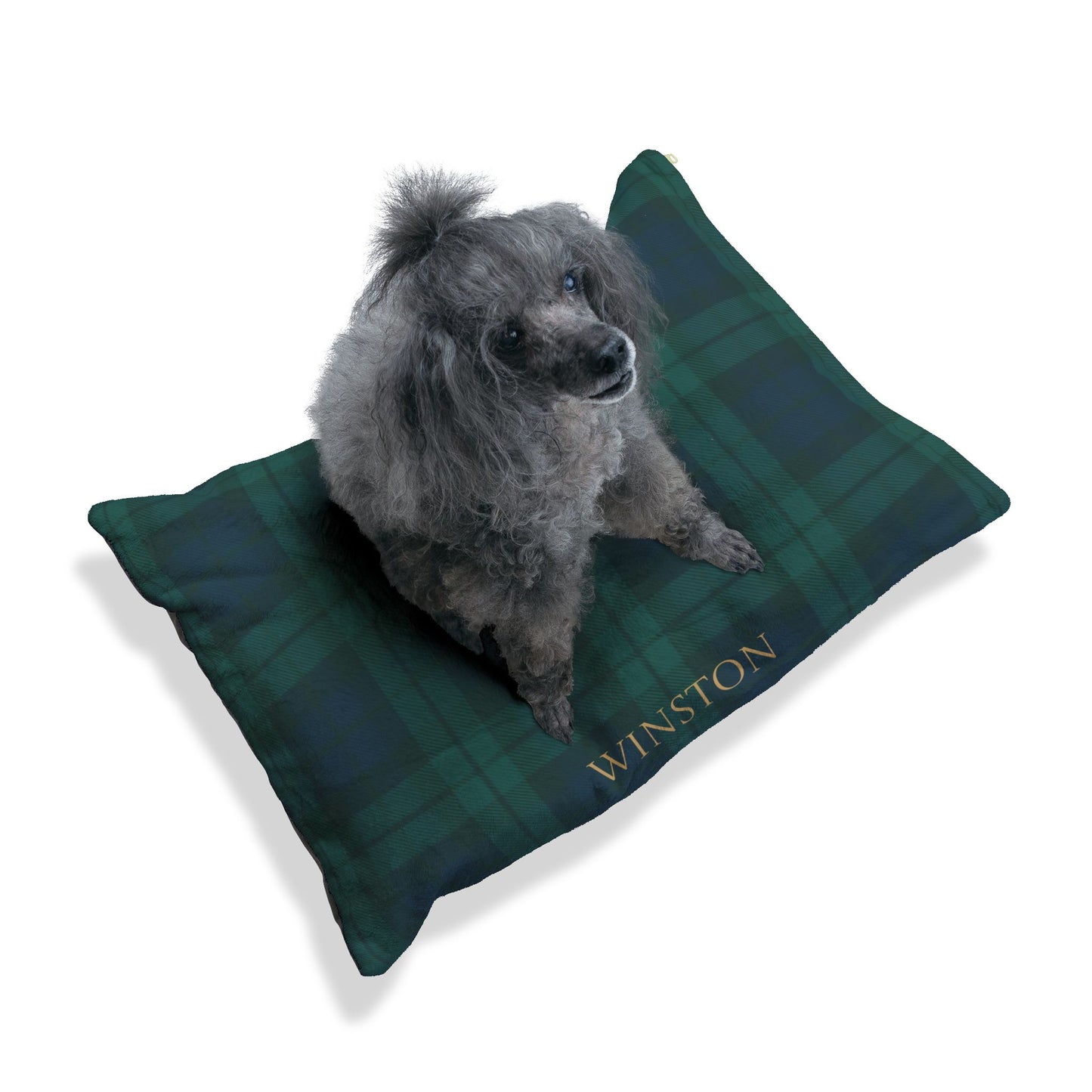 Custom Navy/Green Tartan Pet Bed