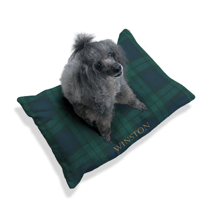 Custom Navy/Green Tartan Pet Bed