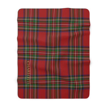Classic Red/Green Tartan Sherpa Fleece Blanket