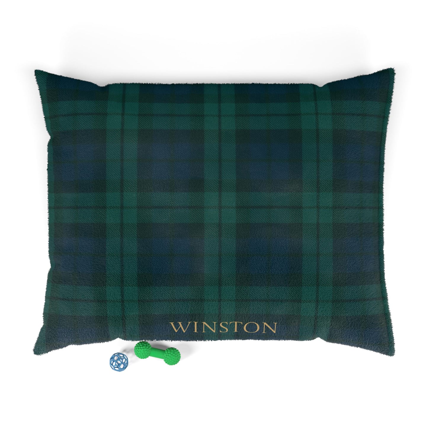 Custom Navy/Green Tartan Pet Bed