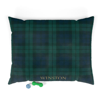Custom Navy/Green Tartan Pet Bed