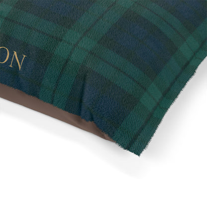 Custom Navy/Green Tartan Pet Bed
