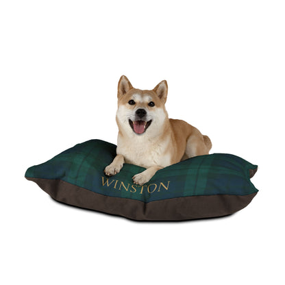 Custom Navy/Green Tartan Pet Bed