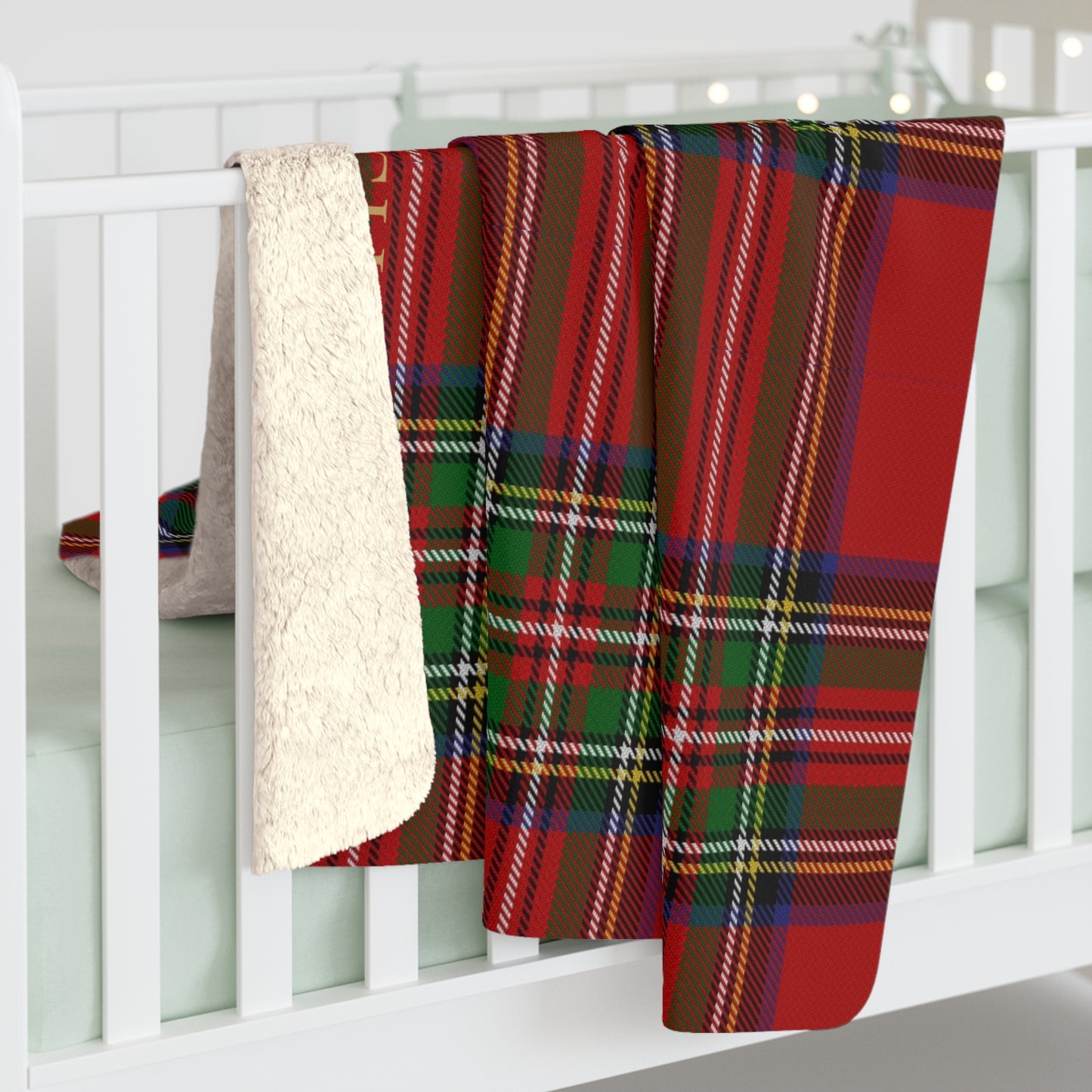 Classic Red/Green Tartan Sherpa Fleece Blanket