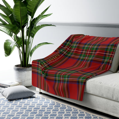 Classic Red/Green Tartan Sherpa Fleece Blanket