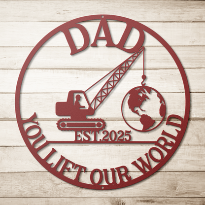 Crane_Lift_Your_World_Metal_Sign_Red_Simple_Wood_BKGD_Mockup.png