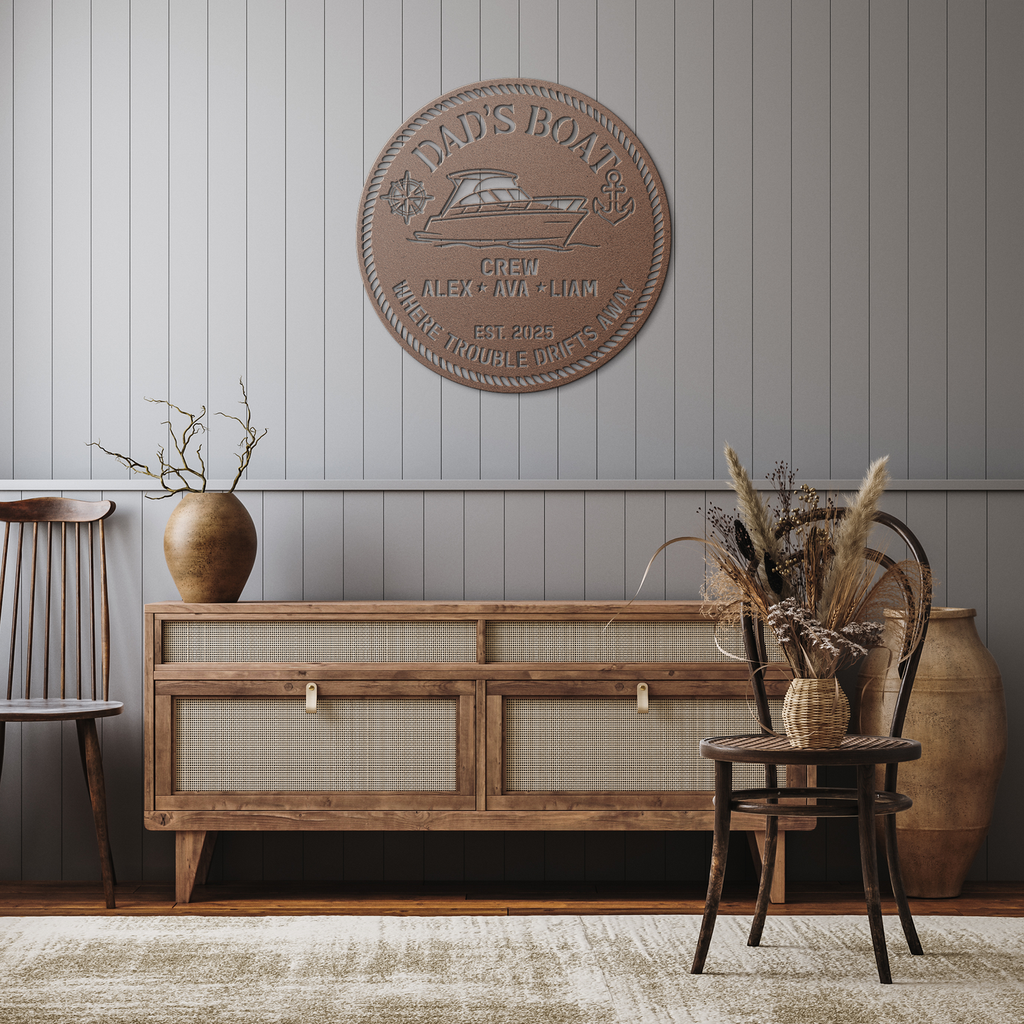 Dads_Boat_Metal_Sign_Copper_Rustic_Hallway_Mockup.png