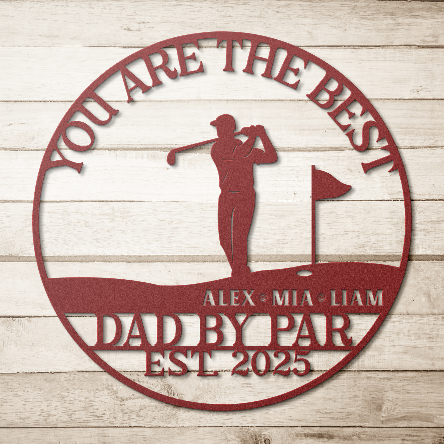 Gold_Dad_Metal_Sign_Red_Simple_Wood_BKGD_Mockup.png