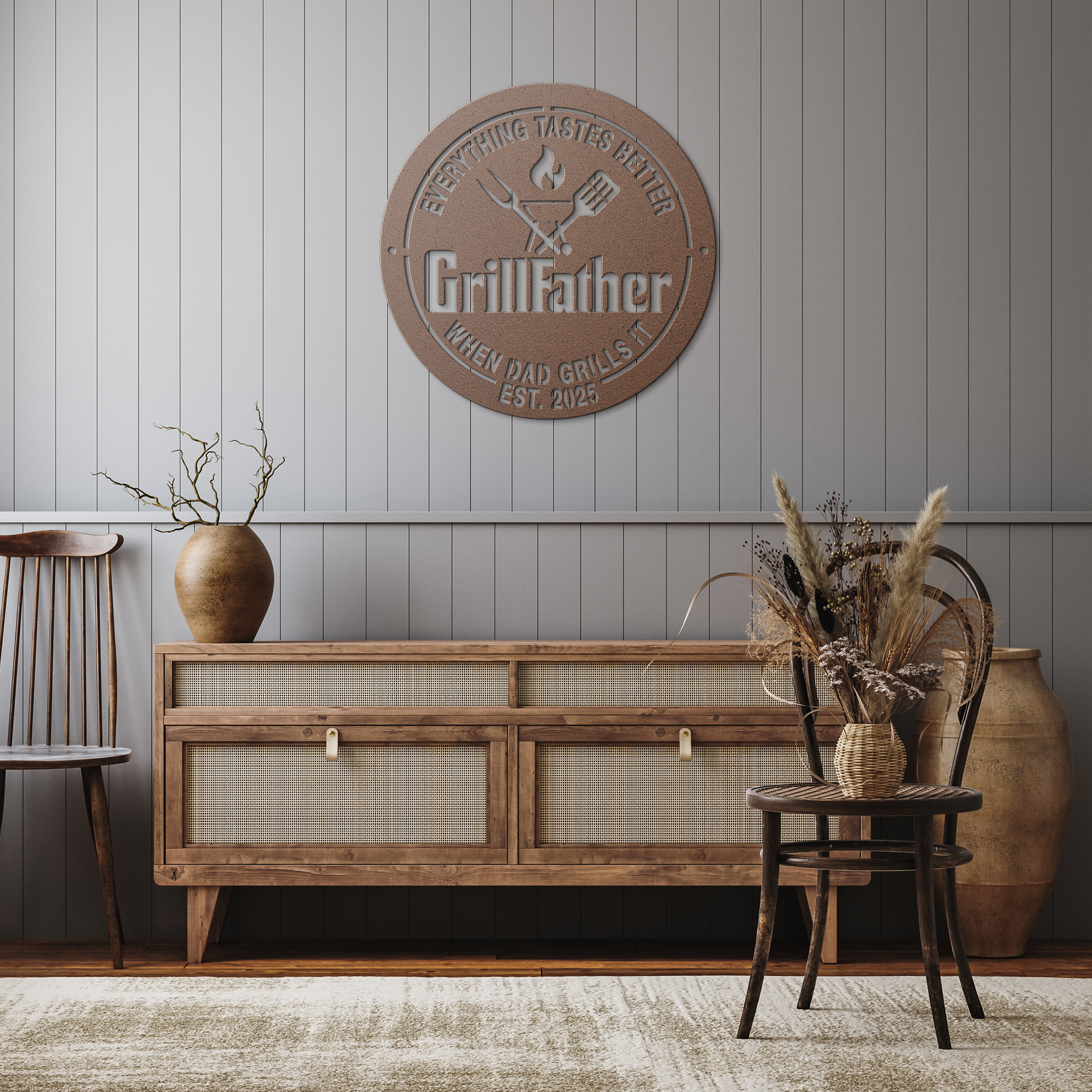 Grill_Father_Metal_Sign_Copper_Rustic_Hallway_Mockup.png