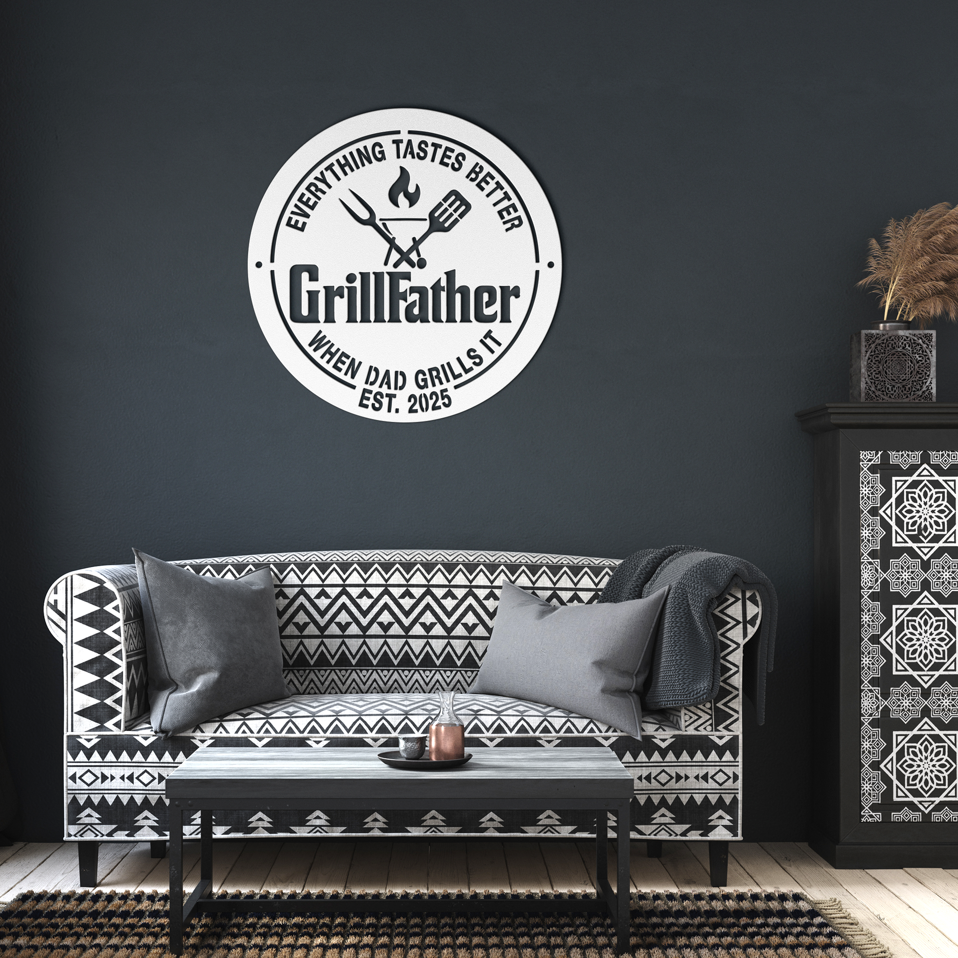 Grill_Father_Metal_Sign_White_Dark_Living_Room_Mockup.png