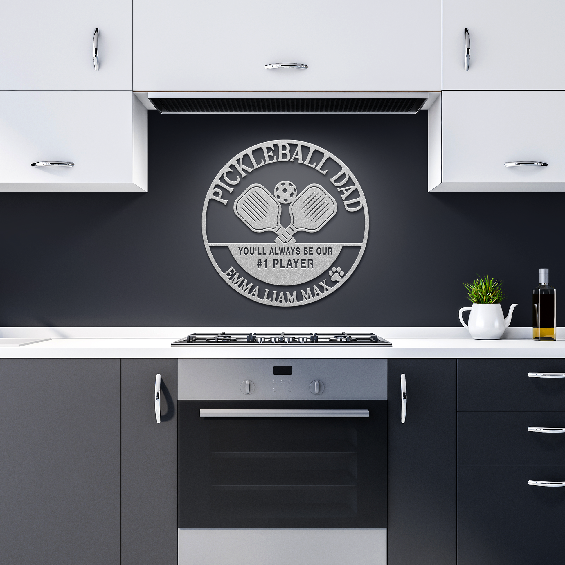 Pickleball_Dad_Custom_Metal_Sign_Silver_Dark_Kitchen_Mockup.png