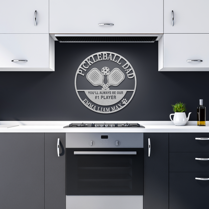 Pickleball_Dad_Custom_Metal_Sign_Silver_Dark_Kitchen_Mockup.png
