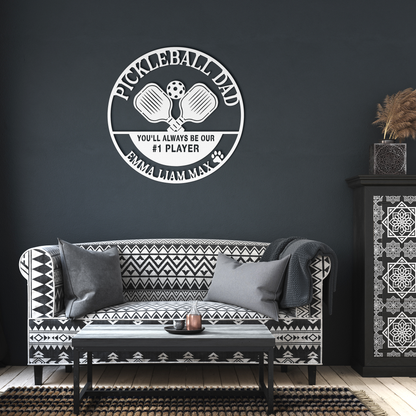 Pickleball_Dad_Custom_Metal_Sign_White_Dark_Living_Room_Mockup.png